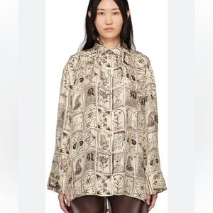 Nanushka - Leora hand Drawn Silk Top - M